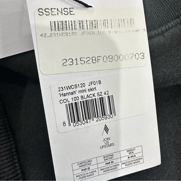 NWT The Attico Hannah asymmetrical mini skirt black size 42 US 4-6 - Picture 7 of 12